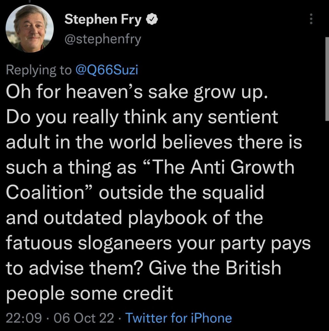 Please retweet if you agree with Stephen Fry.