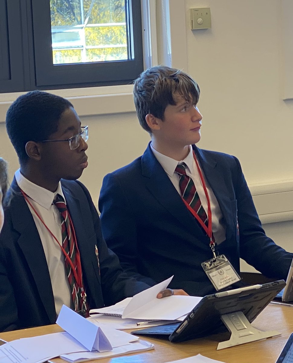 rgsgmun's tweet photo. Sam and Elliot are participating for the first time in the Security Council today at @Alleyns_School MUN. A brilliant experience in a high pressured environment for these two! #MUNisFUN https://t.co/lmrhJdc4Ds