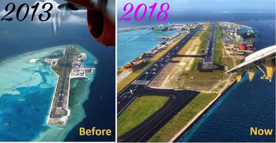 ދުނިޔޭގެ ފާހަގަ ކޮއްލެވޭ ވަރުގެ ބޮޑު އެއާޕޯޓެއް މީތާގައި އެޅޭނެކަން އެގުނީ <a href="/prz_ymn/">Abdulla Yameen</a> އަށް އެކަނި. އެކަންވަނީ 2013 އިން 2018 ވަނަ އަހަރުގައި ސާބިތު ކޮށްދެއްވާފައި.
<a href="/ibusolih/">Ibrahim Mohamed Solih</a> ކިތަންމެ ވަރަކަށް މި އެއާޕޯޓްގެ ކްރެޑިޓް ނަގަން އުޅުނަސް ހަގީގަތް ރައްޔިތުންނަށް ވަރަށް ސާފްކޮށް ފެނޭ.