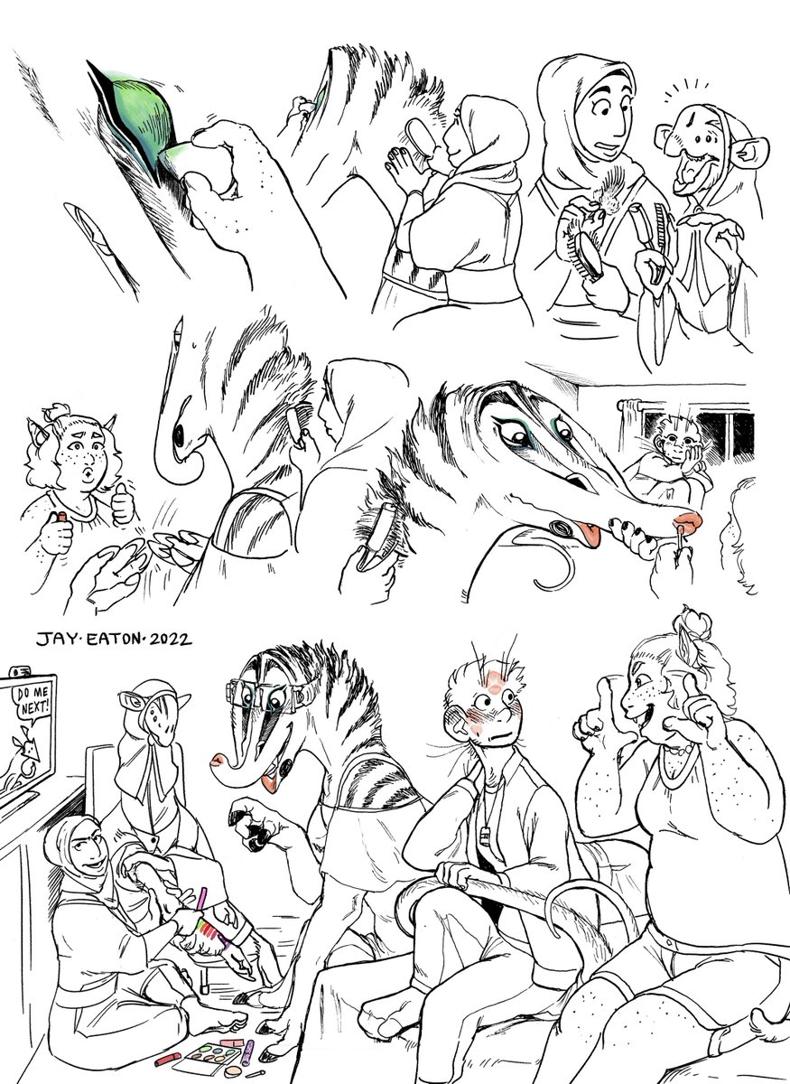 Girls night (and Sirawit) (and Bip) part 2 of 2. Inktober 10/8/22.