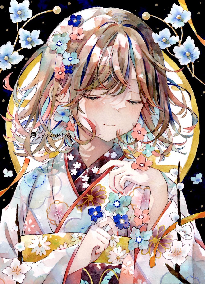 着物 女性 イラスト 原画 水彩画 日本画 絵 和風 女の子 手書き 着物 女性 イラスト 原画 水彩画 日本画 絵 和風 女の子 手書き