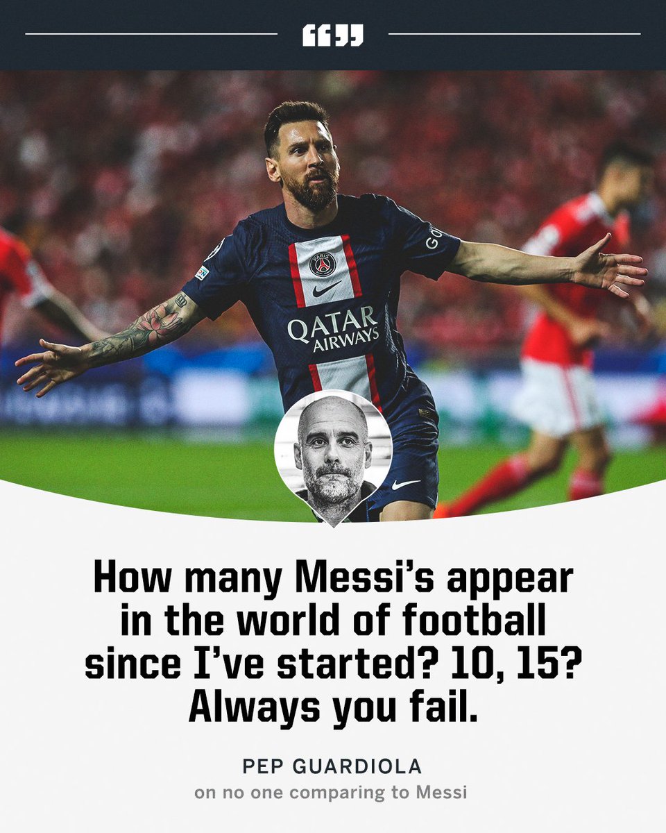 ESPNFC's tweet photo. Pep says there's no one like Messi 🐐 https://t.co/ZWKe9nw6yN