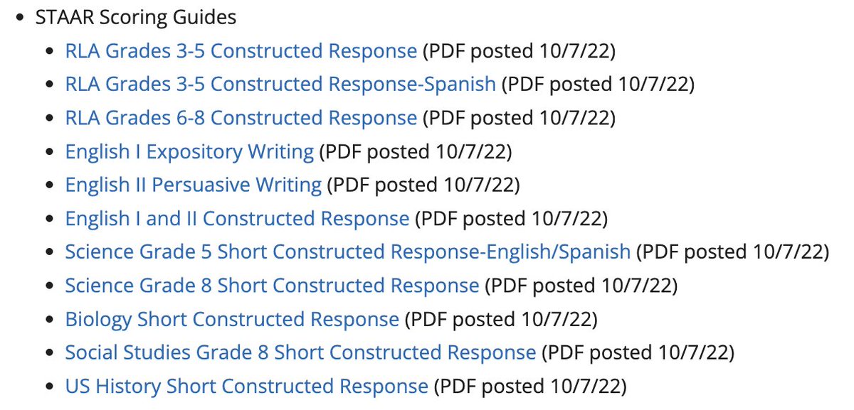 📓Tenille Shade✏️☮️ (@tenilleshade) on Twitter photo Once again <a href="/tea/">Samovar Tea</a> covertly posts new STAAR rubrics without making an announcement. I realize Oct. 7 was yesterday, but no letter to the administrator addressed was sent. If I hadn't been working on tests this morning, I'd never found them.
Rubrics are HERE👇🏼
tea.texas.gov/student-assess… Once again <a href="/tea/">Samovar Tea</a> covertly posts new STAAR rubrics without making an announcement. I realize Oct. 7 was yesterday, but no letter to the administrator addressed was sent. If I hadn't been working on tests this morning, I'd never found them.
Rubrics are HERE👇🏼
tea.texas.gov/student-assess…