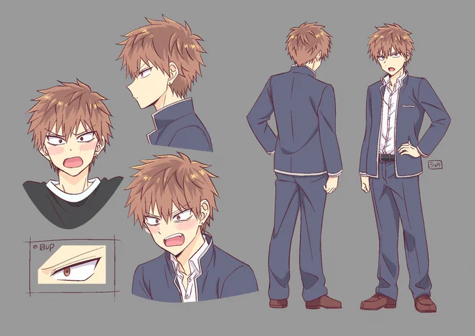 公開許可をいただいたので…最初に送って下さったアニメCMのキャラ設定画など。(この時点で感激でした) 