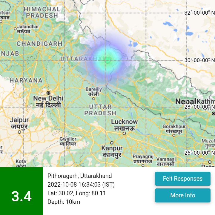 National center for seismology on twitter earthquake of magnitude 3 4