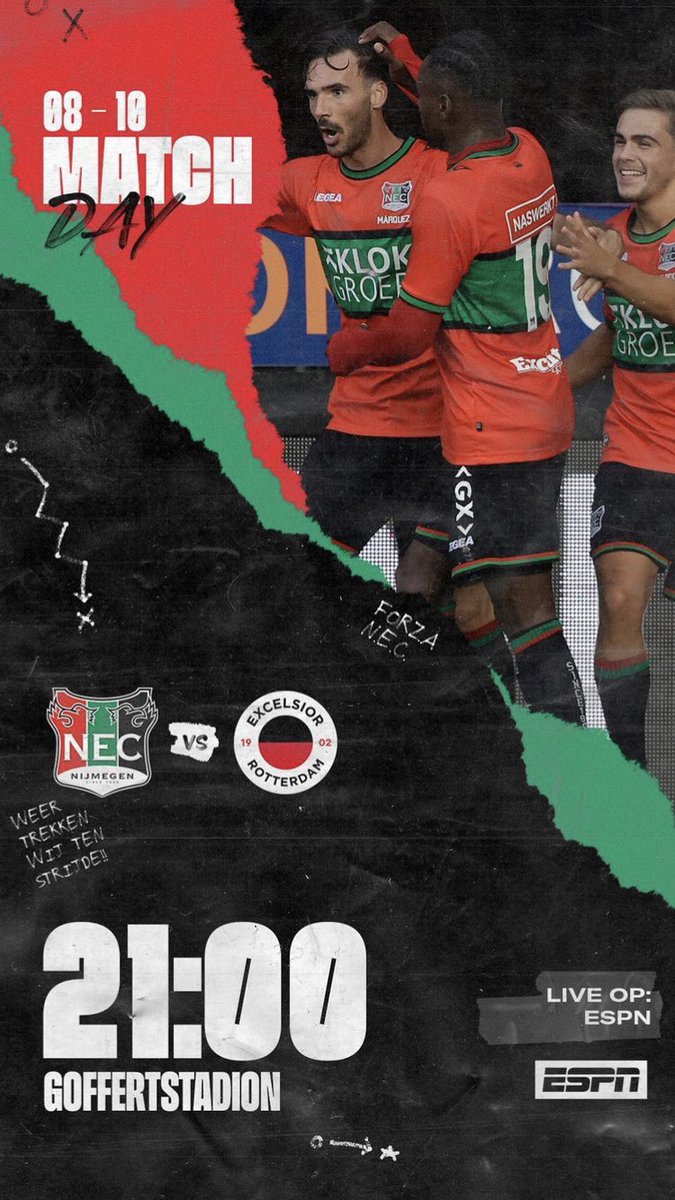 ADivanmarquez's tweet photo. #MATHC #DAY hoy a las 21:00 #necnijmegen vs @excelsiorrdam en #goffertstation 🏟 no te lo pierdas #eredivisie #FutbolConTigo #Holanda #kaiser #Marbella #NECEXC #LaLigaSantander #espanol https://t.co/quyYBoambK