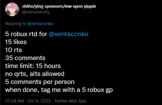 ventaccnko's tweet photo. #robux #robuxgw #royalehigh #robuxgiveaway #adoptme 

Please help :'D https://t.co/3IRevfntdn