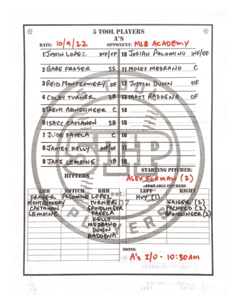 5_ToolPlayers's tweet image. 🗓Sunday 10/9/22
⌚️11:00AM
🔰5TP A’s Vs. MLBYA
📍MLB Academy - Compton

#5TP #GreenCollar 
@socalscouts @TheProsPipeline @SoCalSteve9 @California_PG @PBR_California