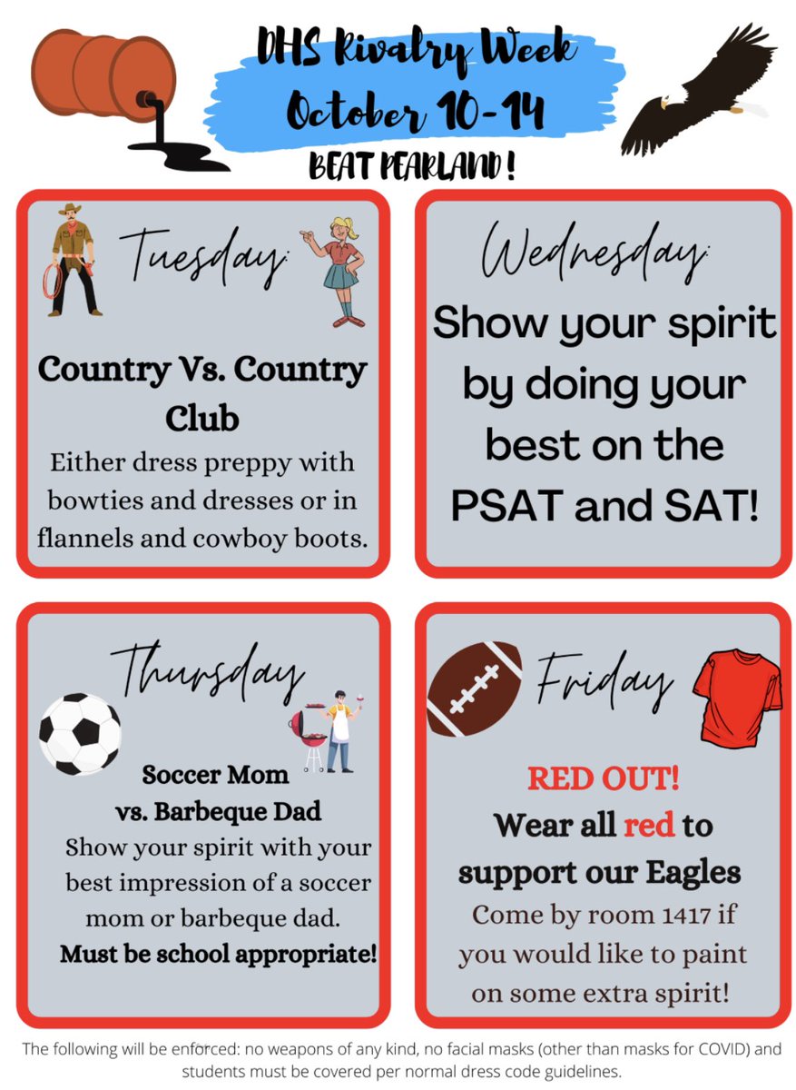 dawsonstuco's tweet photo. It’s Rivalry Week!!! Show your spirit! @DawsonHighSchl https://t.co/tHYIFyg5tU