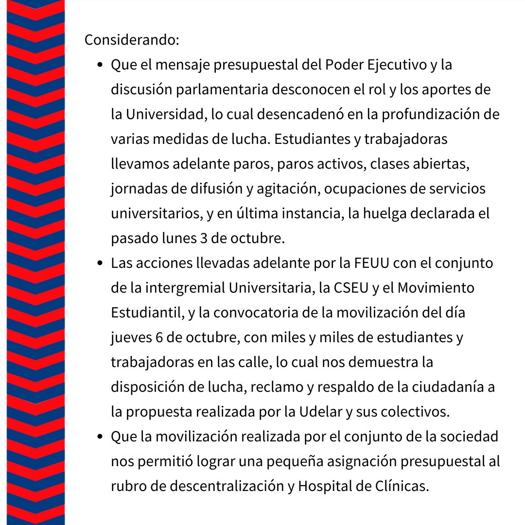 asceepfeuu's tweet photo. Declaración de la FEUU sobre el conflicto universitario y el levantamiento de la huelga.
@PITCNT1 @JovenesPITCNT @adur_udelar @affur_prensa @UthcPitcnt https://t.co/nYxy5gek74