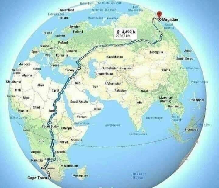 LEARNS0METHlNG_'s tweet image. The longest road in the world that a person can walk on