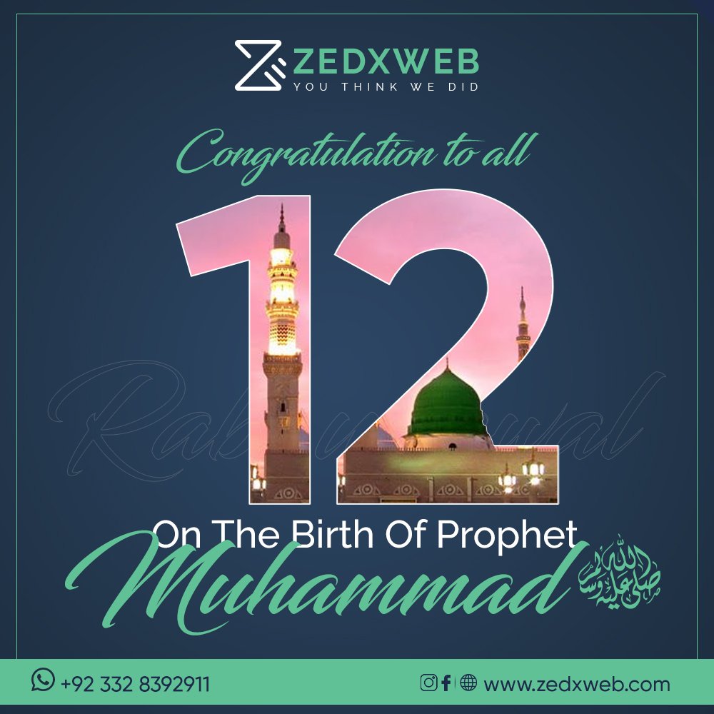 zedxweb's tweet photo. Jashn e Eid Milad ul Nabi Mubarik to All Muslims.

#EidElMaulud #miladunnabi2022 #zedxweb @zedxweb #webdevelopment #LogoDesign #Logodesigner #WordPress #wordpresswebsite #Webdesign https://t.co/HbjkxnUQdf