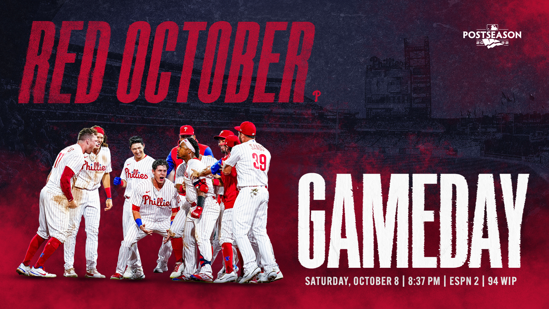 BACK TO RED OCTOBER 2023 PHILADELPHIA PHILLIES POST SEASON