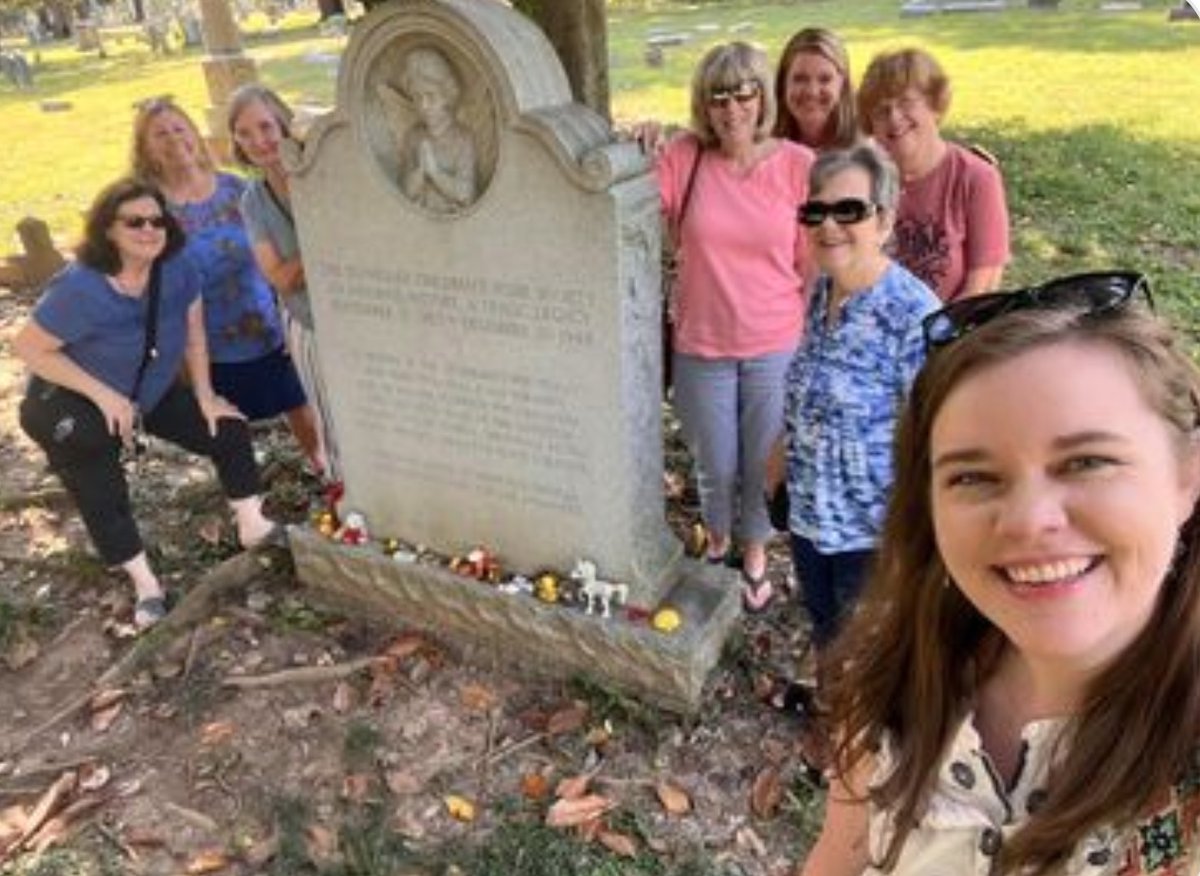 The women's book club from Sycamore View Church of Christ visited the Tennessee Children's Home Society memorial marker after reading Before We Were Yours. I love seeing that people have started leaving little toys on the marker. Thanks for the photo, ladies! ❤️
