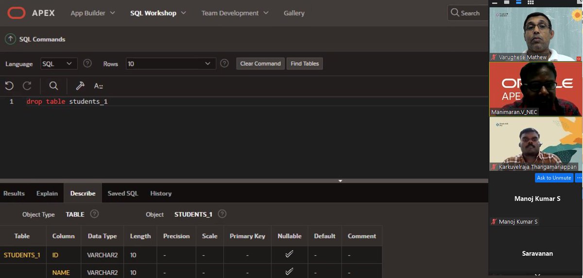INOAUG PowerGrad  2022 Oracle APEX training  Program @ Kerala region session taken by V.Manimaran Assistant Professor National Engineering College Kovilpatii <a href="/tkarkuvelraja/">Karkuvelraja Thangamariappan</a> <a href="/varghese0905/">Varughese Mathew</a> <a href="/chaitanya_in/">Chaitanya Koratamaddi PM #orclAPEX</a> <a href="/inoaug/">INOAUG</a> #orclapex #oracleAPEXIndia #oracleAPEXAPAC