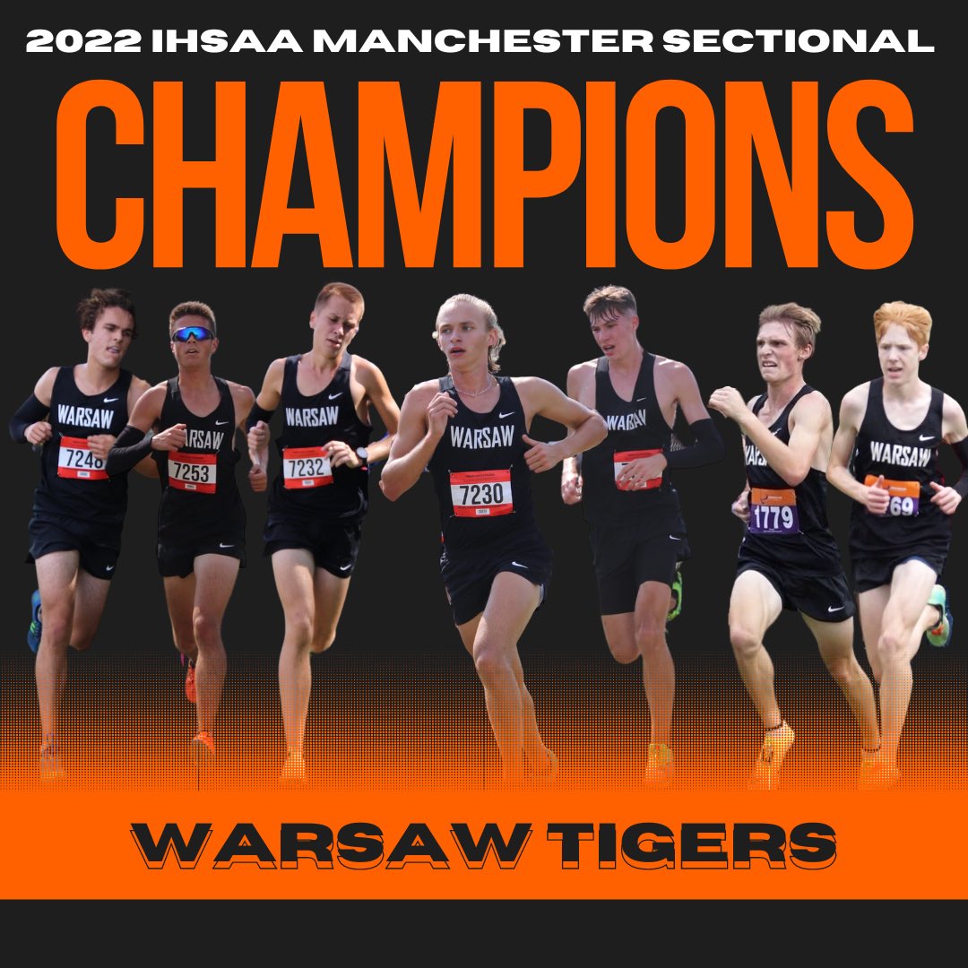 wchsdistance's tweet photo. 2022 Manchester Sectional Champions @Warsaw_Tigers https://t.co/SospQ614wn