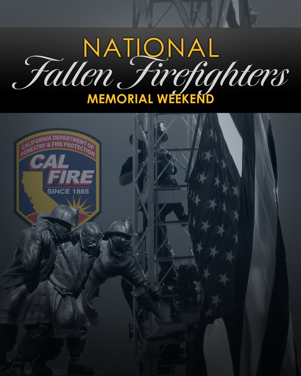 CALFIRELNU's tweet photo. #CALFIRELNU - This weekend is National Fallen Firefighters Memorial Weekend. Join us as we pay tribute to those brave firefighters who made the ultimate sacrifice during their mission to protect others. Learn more at: https://t.co/QLrShaE3Ot  #FallenFirefighterMemorial https://t.co/VbeRPZO56w