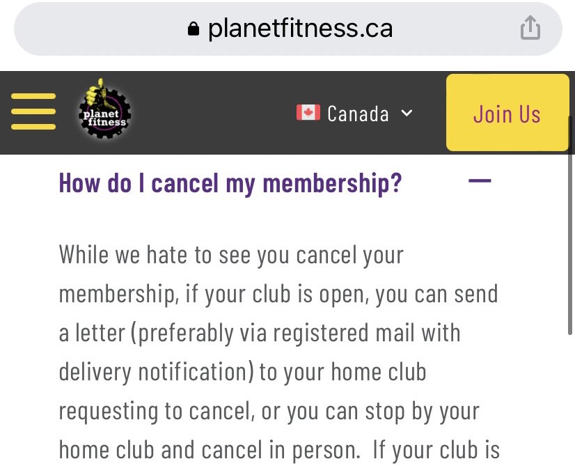 gluten_gurl's tweet photo. @PlanetFitnessCA

Really? Mail, like snail mail? 🐌 

Do all gyms greatly inconvenience you like this when you want to leave? 🙄 https://t.co/SOXW1Bvb2d