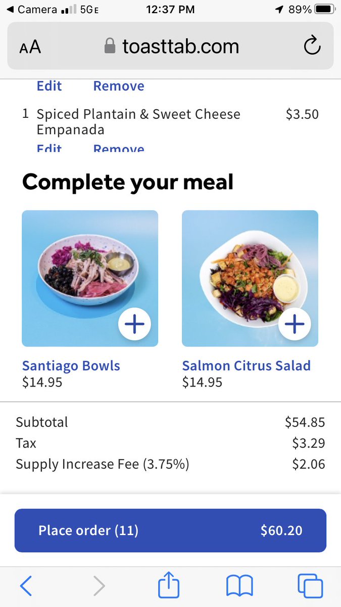cloudpundit's tweet photo. Dear @ToastTab this is remarkably TERRIBLE UI - fills whole iPhone 8 screen, leaves one line for me to scroll my order which is the point of this ordering screen! https://t.co/tZ7W4C122v