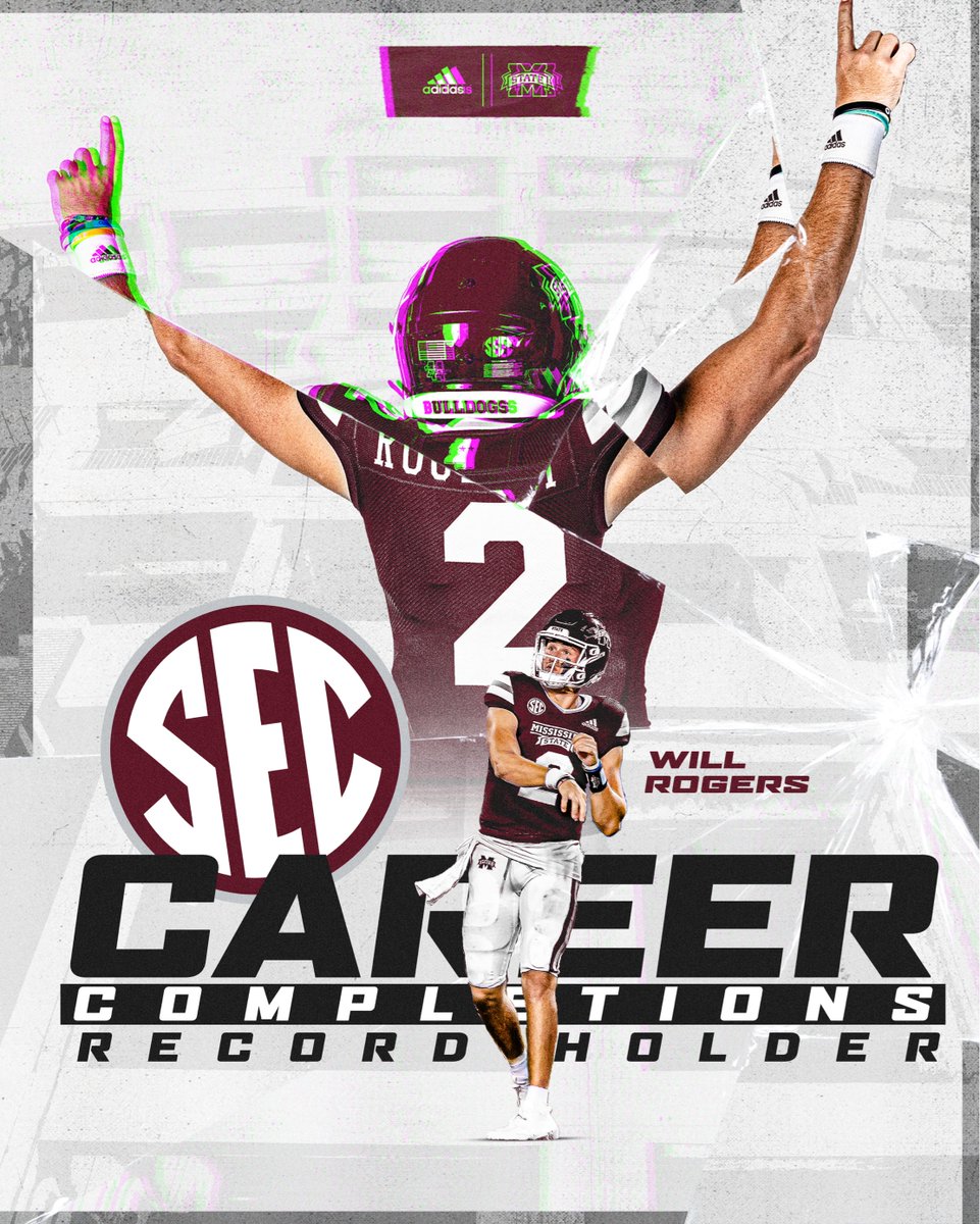 Mississippi State Football (@hailstatefb) on Twitter photo Another SEC Passing Record Lives In StarkVegas 😤
<a href="/Wrogers__2/">Will Rogers</a> is your new SEC Career Completions Record Holder with 922, passing Aaron Murray‼️
#HailState🐶 Another SEC Passing Record Lives In StarkVegas 😤
<a href="/Wrogers__2/">Will Rogers</a> is your new SEC Career Completions Record Holder with 922, passing Aaron Murray‼️
#HailState🐶