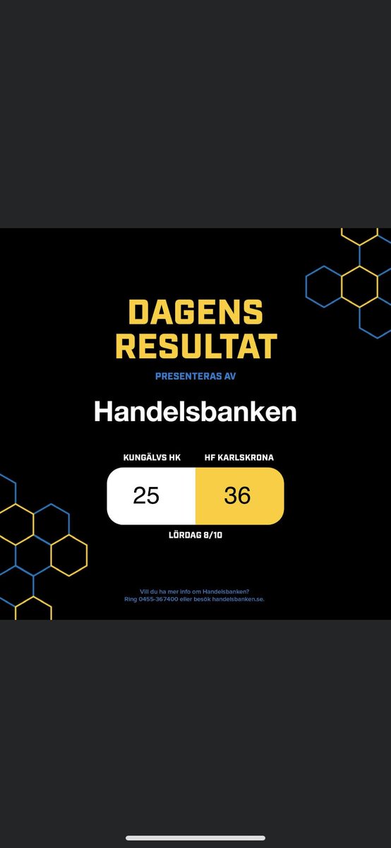HFKarlskrona's tweet photo. Seger i Kungälv efter en ren överkörning i andra halvlek! Slutresultatet presenteras av Handelsbanken https://t.co/5GKFqORqAy