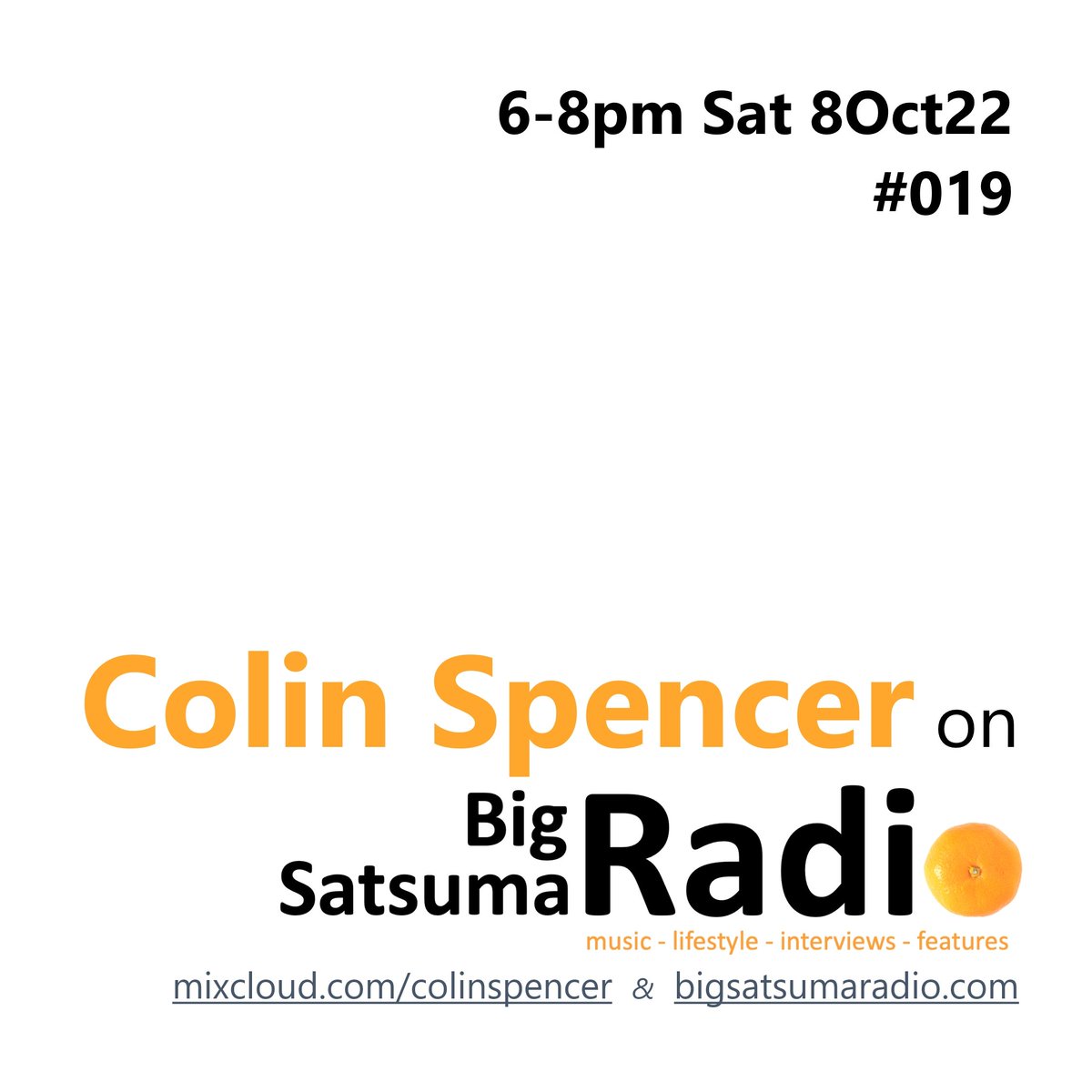 ColinsCuts's tweet photo. Ears ready?

#ColinSpencer On @bigsatsumaradio Programme #019
6pm
https://t.co/UpNgsJPX2U &amp; https://t.co/mpSppMJlWx

#DiscoverAndRemember SIX worldwide #radio #EXCLUSIVE firstplays,
#WarrenBullock for #ThreeOriginalsByEach and celebration of a @thisismaps release anniversary... https://t.co/Ovu3IMnBVQ