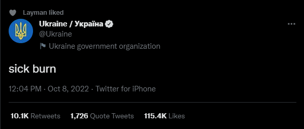 CBotster's tweet image. I don't care if you support Ukraine or not, The government mocking a bombing with civilians on it, it's not okay.