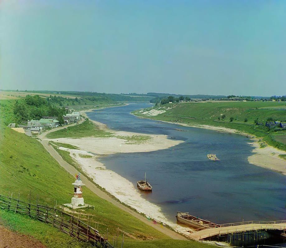 Вид на Волгу с городища у Старицы. Лето 1910 года Фото: С.М. Прокудин-Горский #ИсторияРоссии #История2_0 #Фотоистория