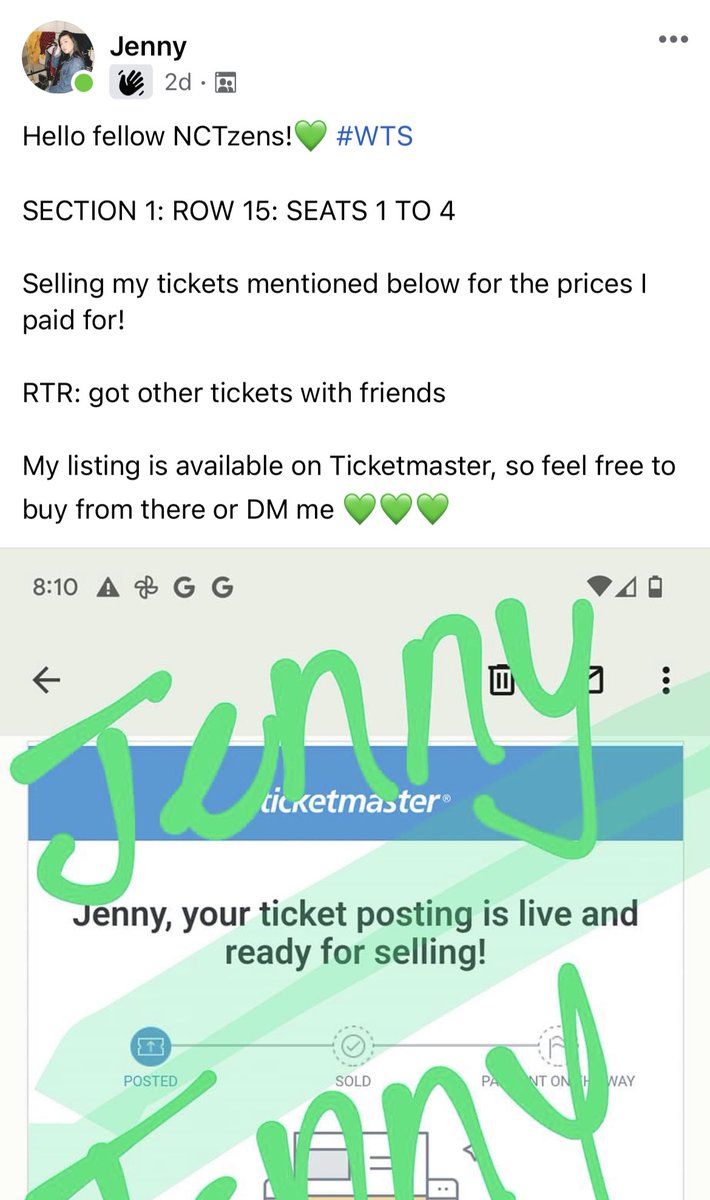 yilingkwan's tweet photo. #WTS #nct127 #NEOCITY_THE_LINK 
My friend is selling her tickets via Ticketmaster! If you are interested feel free to DM @jennerjennster https://t.co/0Z2GENF5ZH