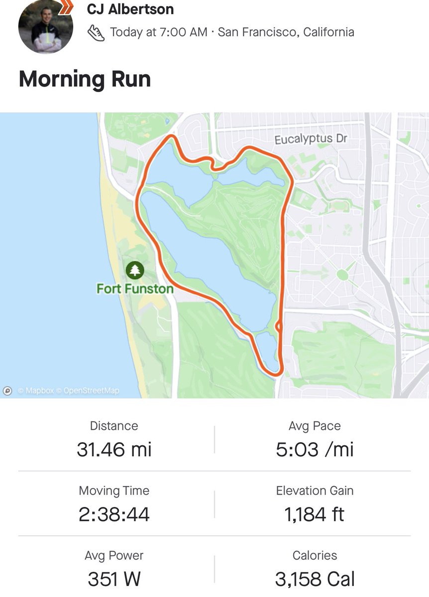 MountainRoche's tweet image. Oh my god CJ Albertson! 
-50k in 2:38
-5:03 pace average
-mile 2 in 4:40
-1000 feet of climbing (if GPS is right)

Mind-blowing world record 🤯