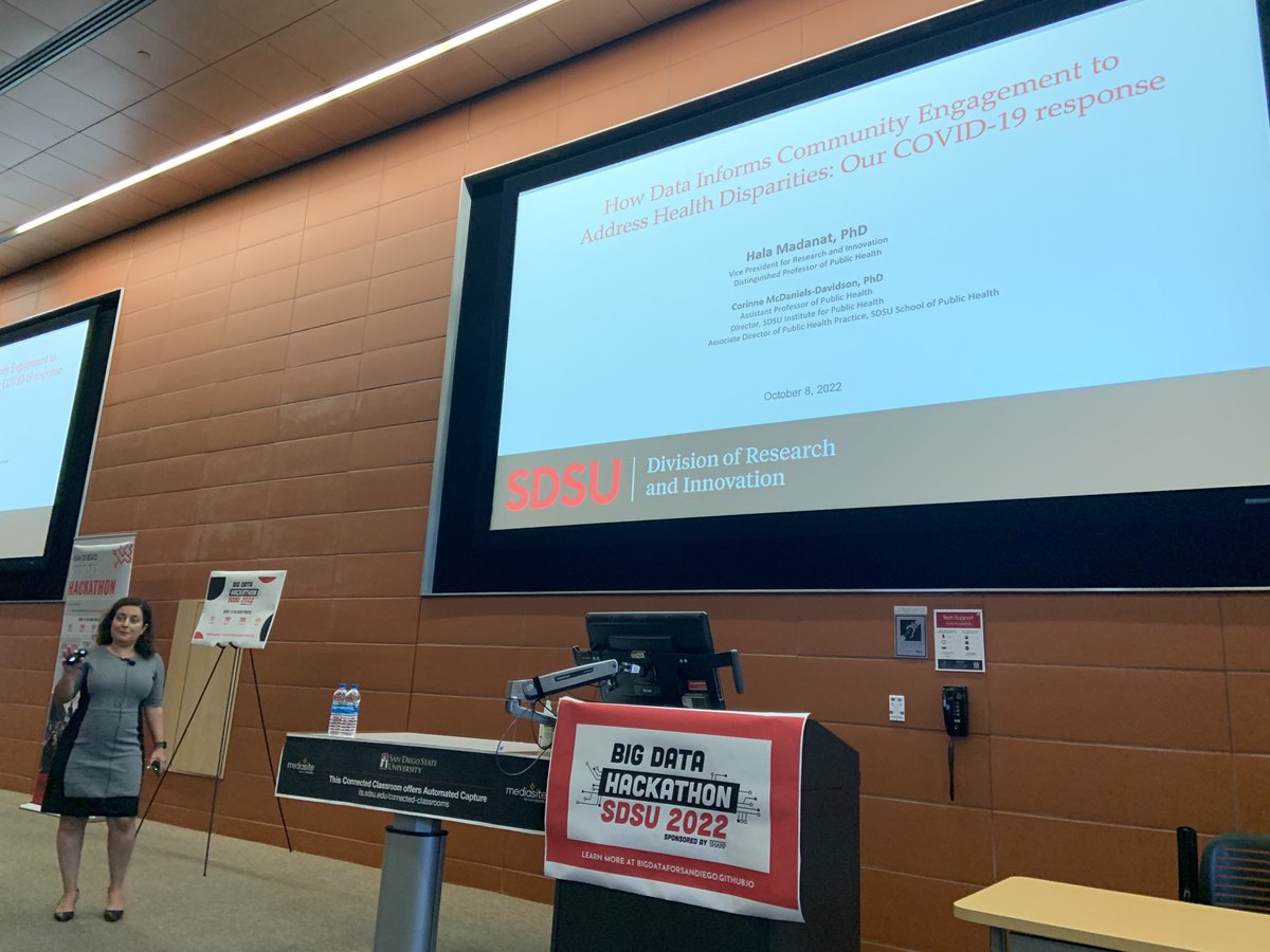 digitalamysw's tweet photo. Dr. Hala Madanat of @sdsu now presenting keynote session @sharphealthcare #hack4sd https://t.co/0XefU9cyum