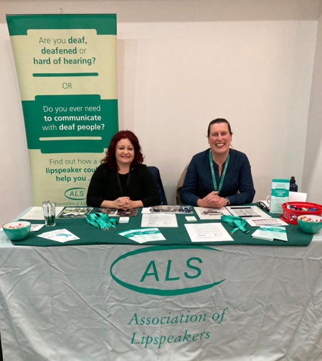 ALSLips's tweet photo. So pleased to be in attendance at the ATLA #atlalipreadingteachers  conference today. Please visit our @ALSLips table for lots of info. about the art of lipspeaking. The sessions are also being lipsoken!  #Lipreadingteachers #lipreading #sameaims https://t.co/F4i5zGyuSY