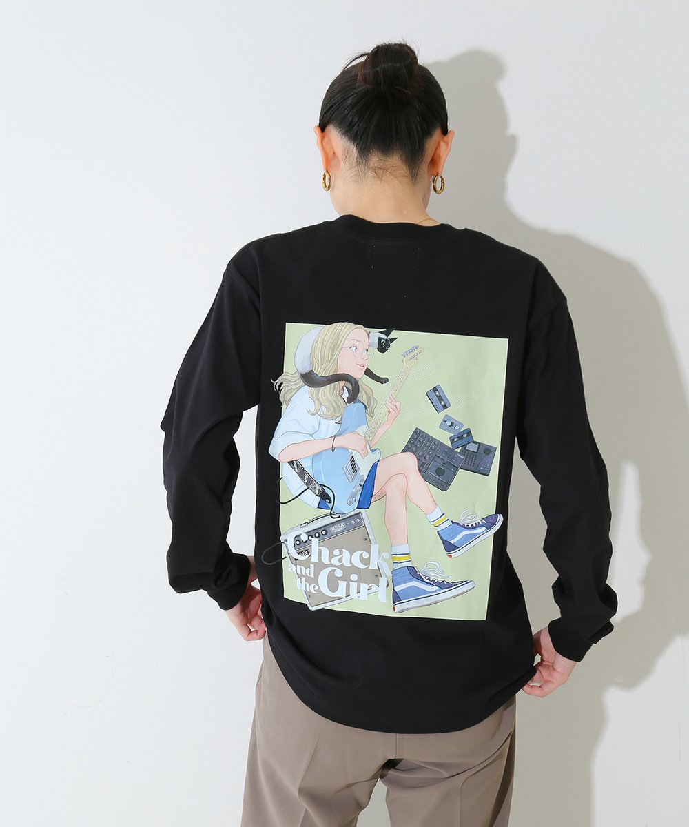 「"Chack and the Girl"ロンT/ブラックBAYCREW'Sとのコ」|サイトウユウスケのイラスト