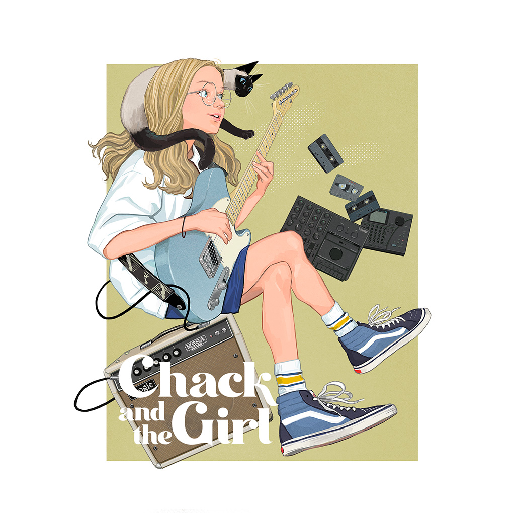 「"Chack and the Girl"ロンT/ブラックBAYCREW'Sとのコ」|サイトウユウスケのイラスト