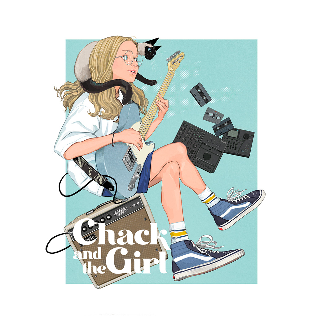 「"Chack and the Girl"ロンT/ホワイトBAYCREW'Sとのコ」|サイトウユウスケのイラスト