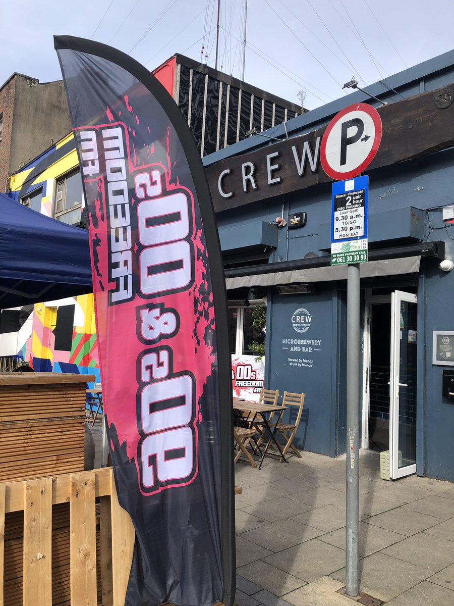 freedomfmonline's tweet photo. Our very own @AidanPowerful getting ready to go on air across Ireland from 2pm from the heart of the Treaty City. We’re at @crewbrewco 35 Thomas Street, under the shadow of the vibrant #wickhamway market. Drop in to say hi. Get a car sticker. Get a request. #limerickmatters https://t.co/NHZ2EzcffK