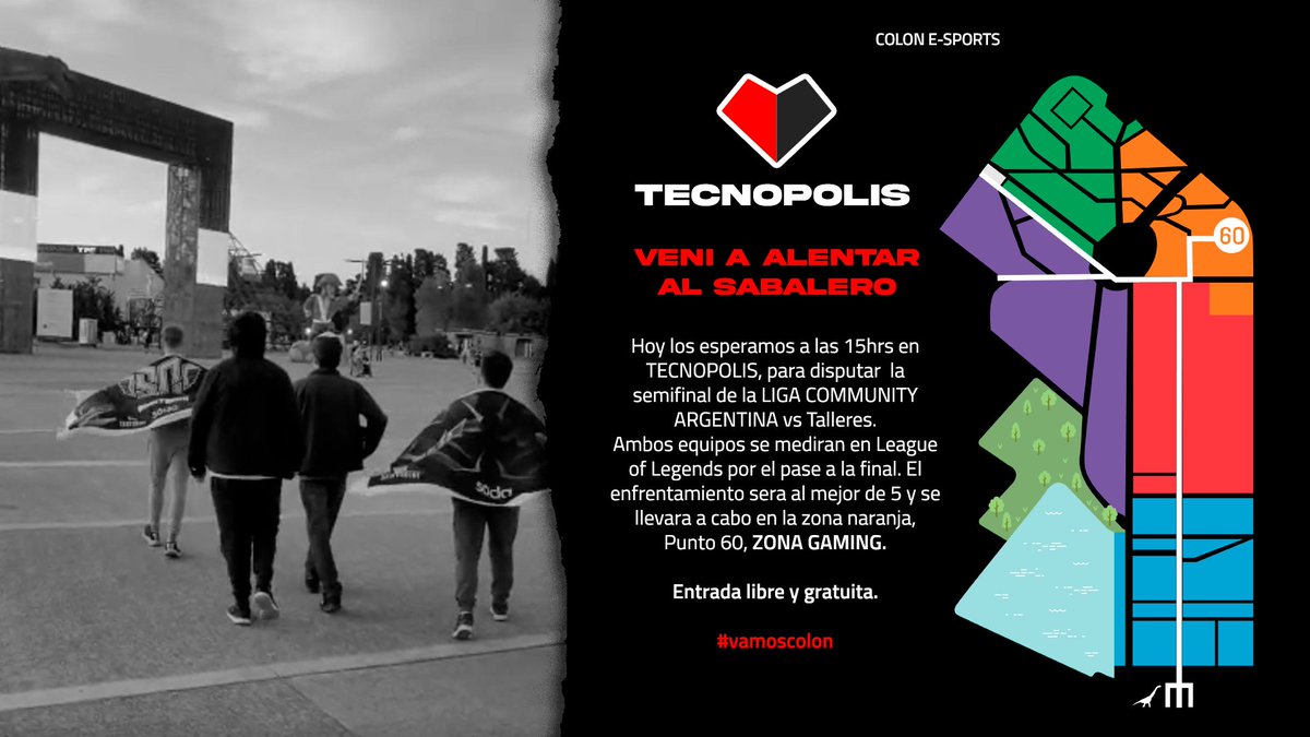 C.A. Colón Esports (@colonesports) on Twitter photo HOY TECNÓPOLIS SE VISTE DE ROJO Y NEGRO!
VENITE A ALENTAR AL ROSTER DE LOL EN LA SEMIFINAL DE <a href="/LigaARGesports/">Liga Argentina de Clubes</a> .
⏰️15:00 Hs.
📌Zona Gaming. HOY TECNÓPOLIS SE VISTE DE ROJO Y NEGRO!
VENITE A ALENTAR AL ROSTER DE LOL EN LA SEMIFINAL DE <a href="/LigaARGesports/">Liga Argentina de Clubes</a> .
⏰️15:00 Hs.
📌Zona Gaming.