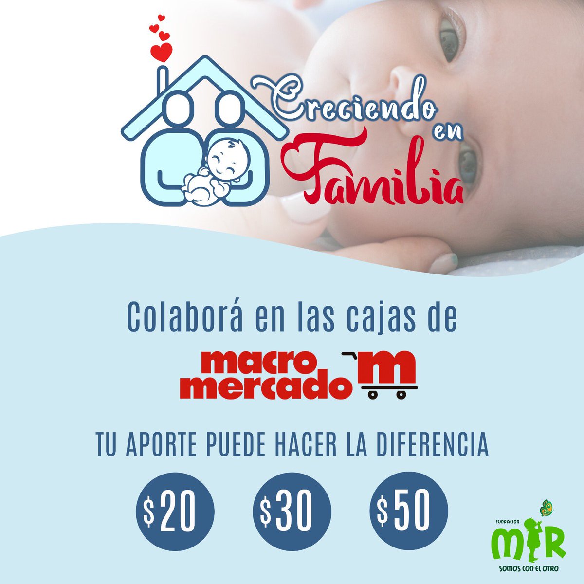 MirFundacion's tweet photo. Ahora podes colaborar en las cajas de @MacromercadoM 

#creciendoenfamilia https://t.co/T7h70UiZ8l