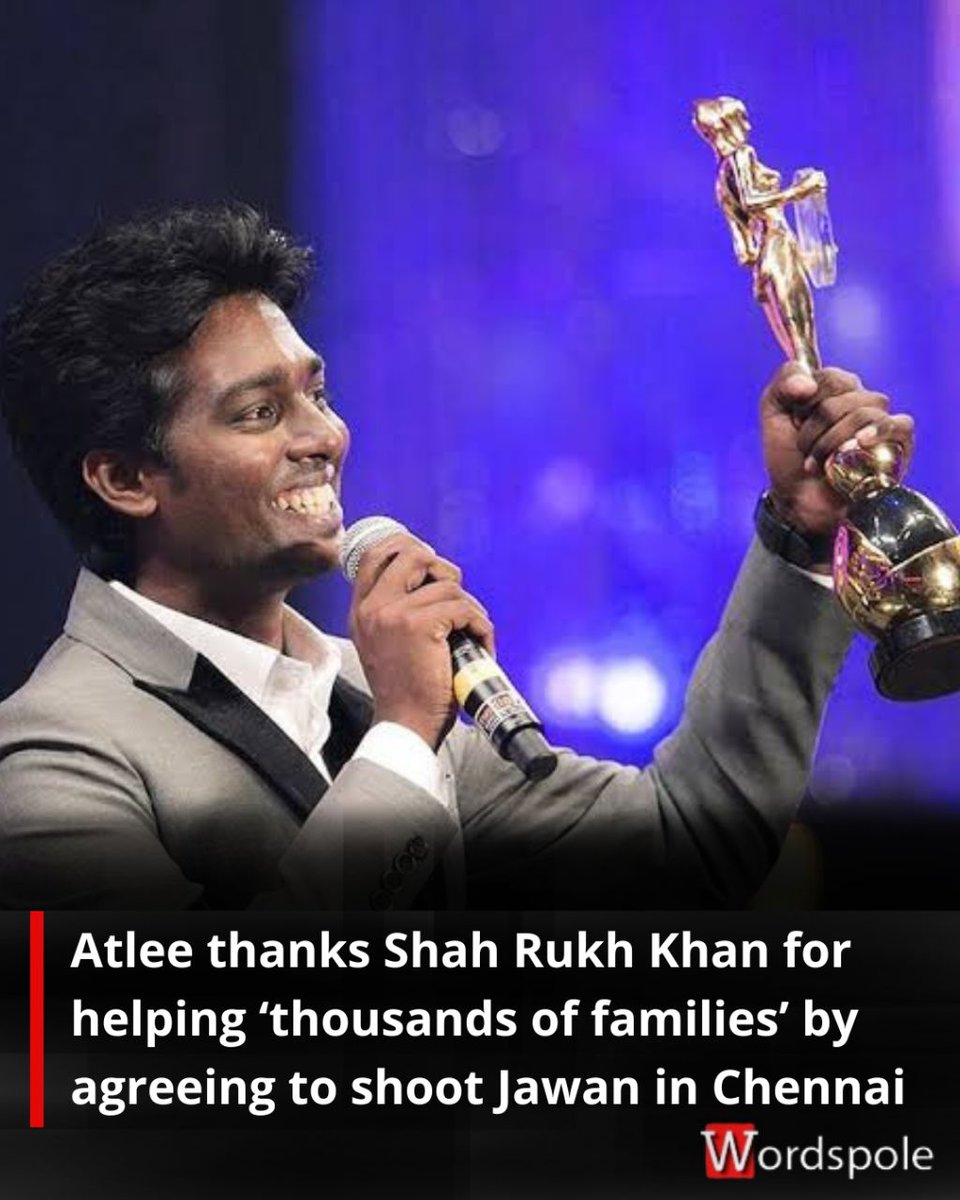 socialindigo_'s tweet photo. Atlee thanks Shah Rukh Khan for helping ‘thousands of families’ by agreeing to shoot Jawan in Chennai

#atlee #ShahRukhKhan #Jawan #Chennai #BollywoodNews #bollywoodnewsandgossip #Trending https://t.co/0BFZ8Ebc9V
