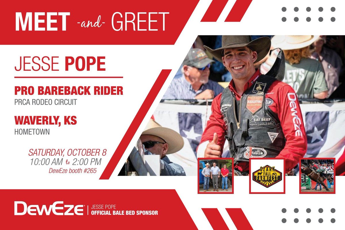 Today is the day! Come see us in Springfield, MO at the #ozarkfallfarmfest to meet and greet #JessePope.