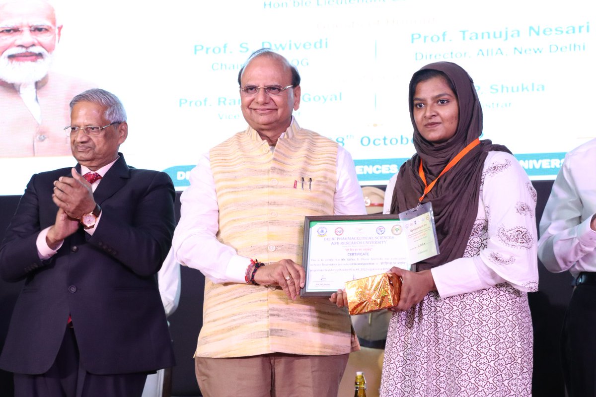 LtGovDelhi's tweet photo. Addressed Symposium on "Ayurveda for Happy &amp; Healthy Life" of Senior Citizens by DPS&amp;R University (DPSRU).

AYUSH is indeed one of the world's most holistic medicinal systems based on integration of mind, body &amp; soul. It is a proven means for healthy aging &amp; disease prevention. https://t.co/7wNZhH19gS