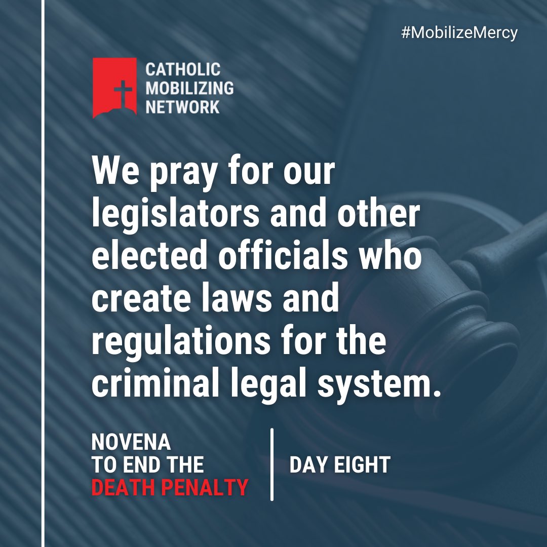 AustinDiocese's tweet photo. We pray for our legislators and other elected officials who create laws and regulations for the criminal legal system.
Pledge to Pray with Pope Francis and offer your intention to this prayer, today: https://t.co/F6oFCYO3YK #MobilizeMercy #PrayTogether #NovenaToEndTheDeathPenalty https://t.co/i0mvpQrD5E