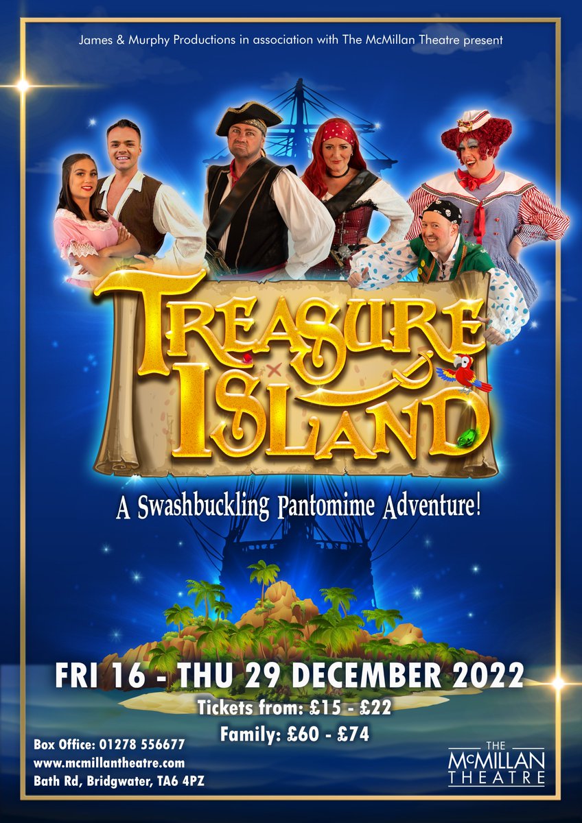 mcmillantheatre's tweet photo. 🌟A Swashbuckling Pantomime Adventure!🌟
TREASURE ISLAND - 16-29 DEC
 https://t.co/8hRVVf5aIL  Filled with all the usual laugh out loud comedy, fabulous singalong songs, stunning set and scenery, beautiful costumes, an incredible cast and of course our sensational live band! https://t.co/tAMd0OxMne