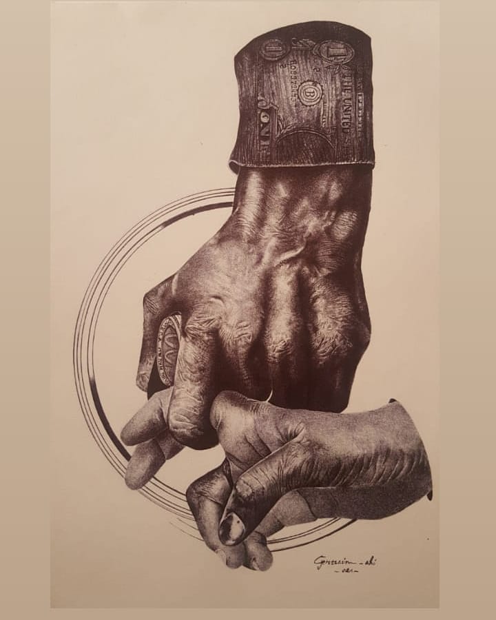 Plz give me a chance to win in <a href="/rrainfo/">Rwanda Revenue Authority (RRA)</a> competition frw asaga 1.5M    
My drawing
Title:Ndandata
Size:A3
Medium:pendrawing (ikaramu Yu mukara)
Dp: igihangano cyanjye kiragaragaza ikiganzaa kimwe gifashe ikindi ,igiceri kijana.

My friend retweet na comment
 #TAM2022 #RRACreative