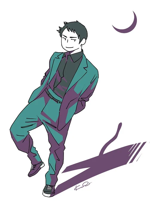 【クロサギ】×【ツキヨミ】 #黒丸 #イラスト #クロサギ  