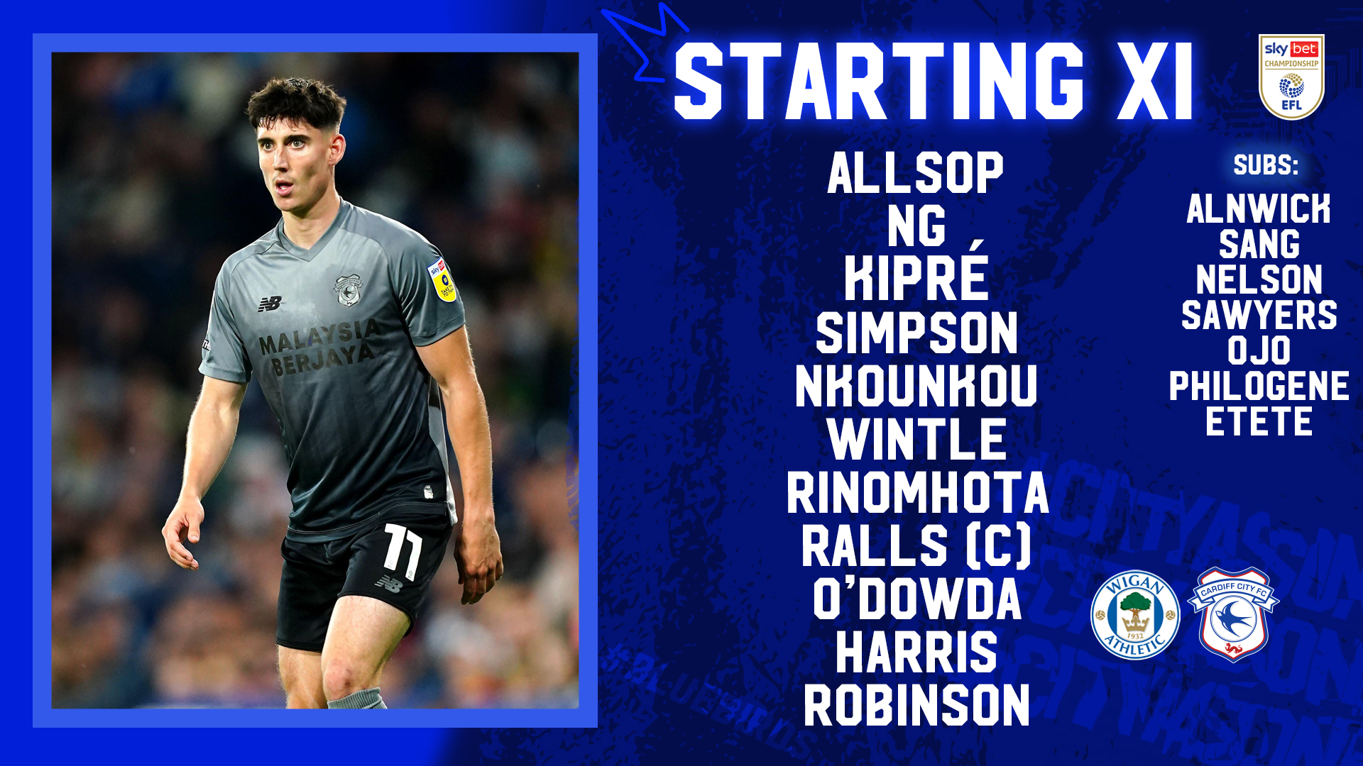 Cardiff City FC on X: 🔢 Three changes to the City lineup - Jack Simpson,  @Joe_Ralls and @sparkyharris11 come into the starting eleven! #CityAsOne   / X