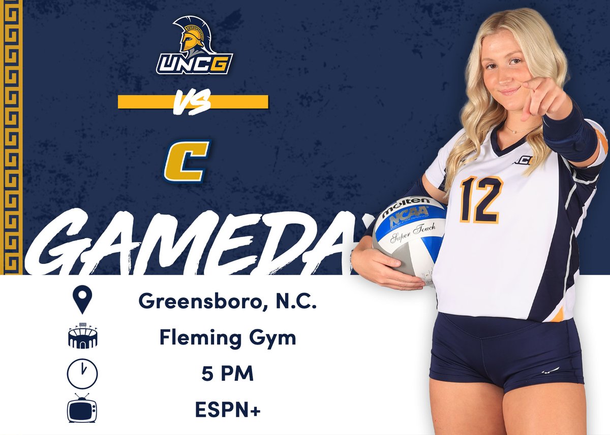 Here we go Spartans! Another match day in Fleming! #letsgoG 

🆚 Chattanooga
📍 Greensboro, N.C.
🏟️ Fleming Gym
🕖 5 PM
📊 go.uncg.edu/rjfqx4
📺 go.uncg.edu/rjfqwm
🎟️FREE ADMISSION