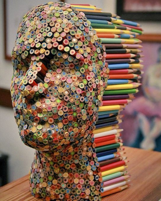 Pencil sculpture by US artist Molly Gambardella #WomensArt