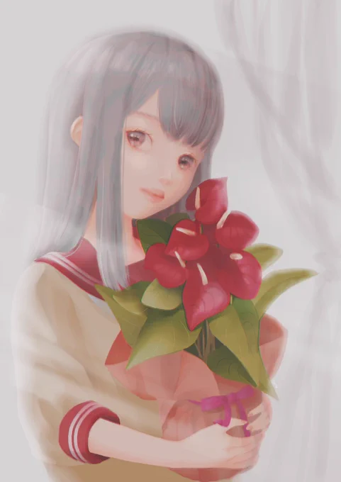 #自創作女子イラストフェス01参加させていただきますセーラー服描いてしまいがちです 