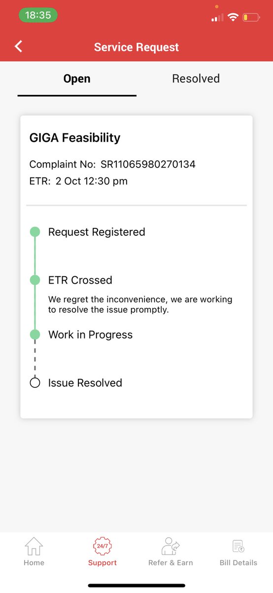 Sam_72666's tweet photo. @ACTFibernet team, I’ve raised a query and it’s been more than a week and no resolution. Refer to the attached screenshot. https://t.co/u9Fw7Mjkkh